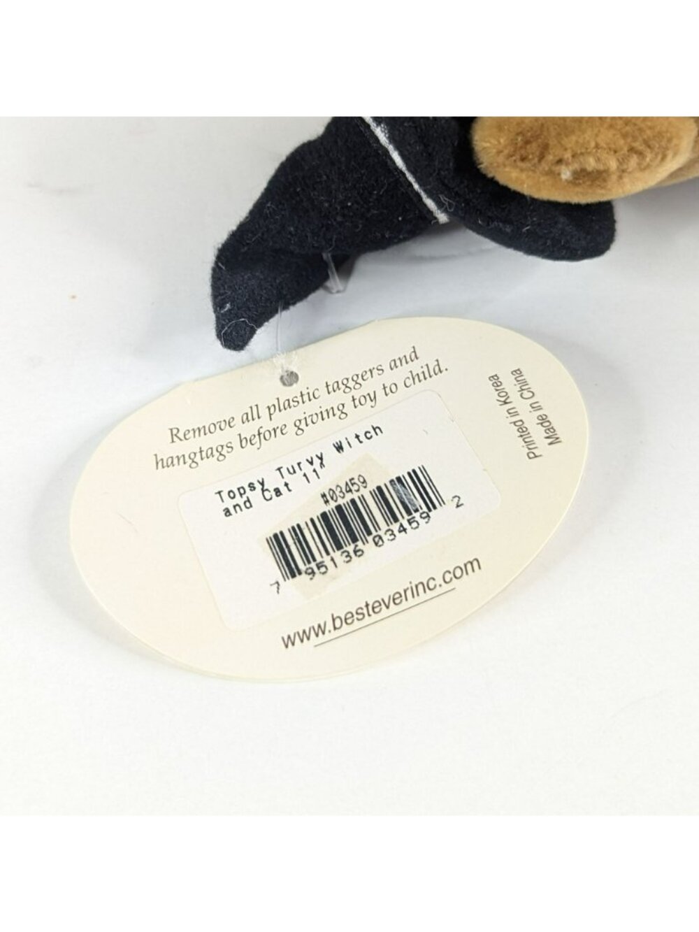 Bestever Halloween Reversible Plush Bear Witch Black Cat Pumpkin 11" Topsy - Picture 7 of 12